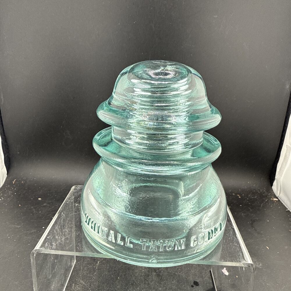 Whitall Tatum Co No 1 Glass Insulator Aqua Antique Telegraph Telephone Line